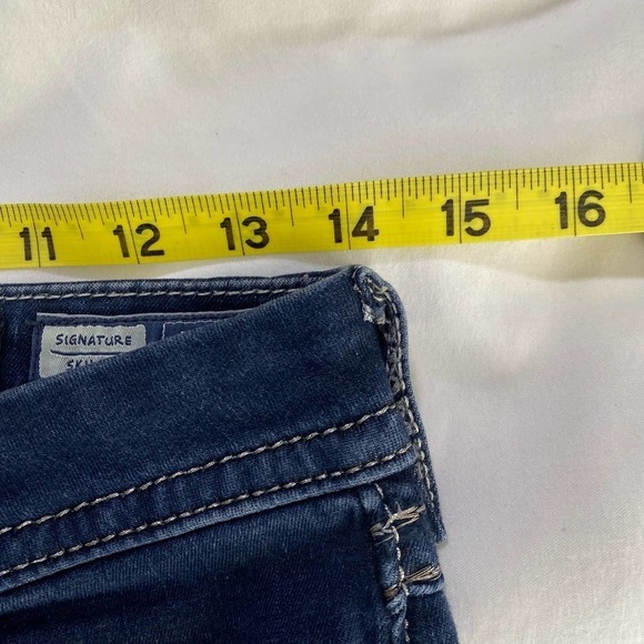 Miss Me Skinny Low-rise Bling Cross Back Pocket Stretch Dark Wash Rodeo Jean-26 - Picture 3 of 8